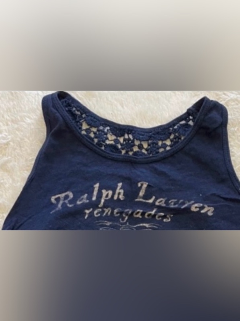Girls Polo Ralph Lauren Navy Blue Sleeveless Summer Top Size 5